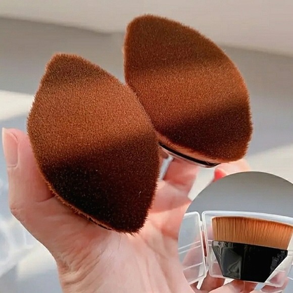 New Trendy Flawless Kabuki Makeup Brush Set - 1 Of Each Size with Case - Picture 12 of 13